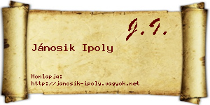 Jánosik Ipoly névjegykártya